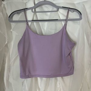 Purple spaghetti strap crop top